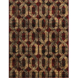 Contemporary Qrutwood Area Rug Burgundy-Beige Color