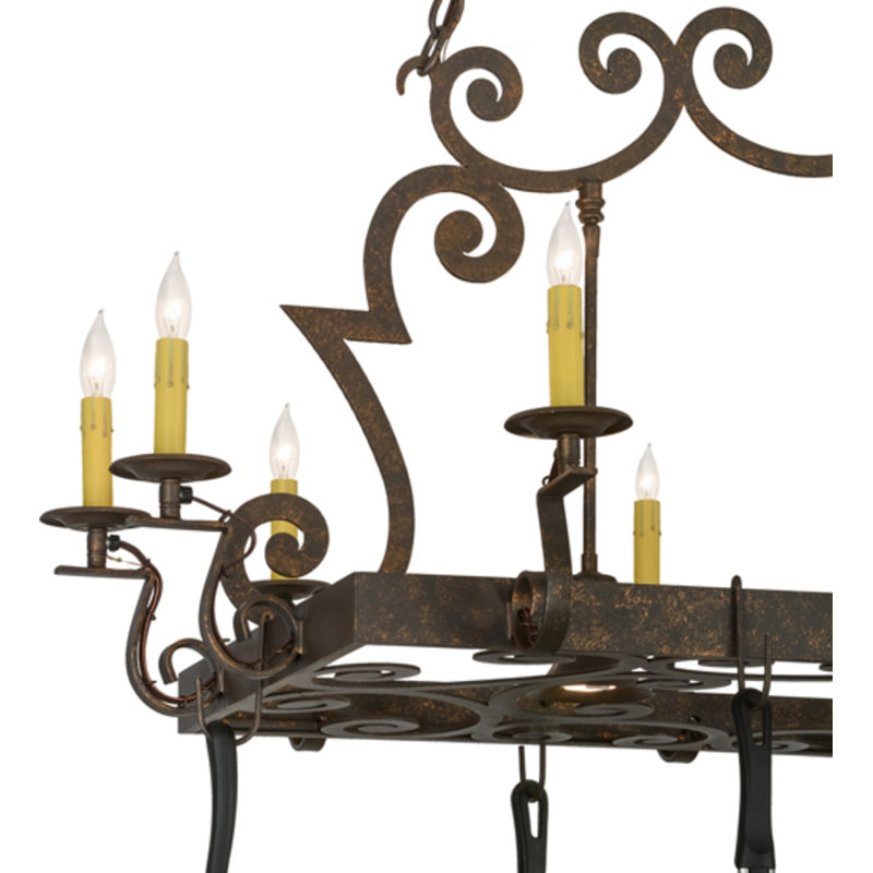 Tourelle Steel Handcrafted Rectangle Chandelier Pot Rack
