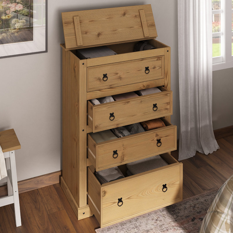 Tayia Solid Wood 36.22'' W 4 - Drawer Dresser
