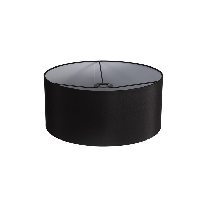 Cotton Drum Lamp Shade, Black, 20cm H x 50cm W x 50cm D