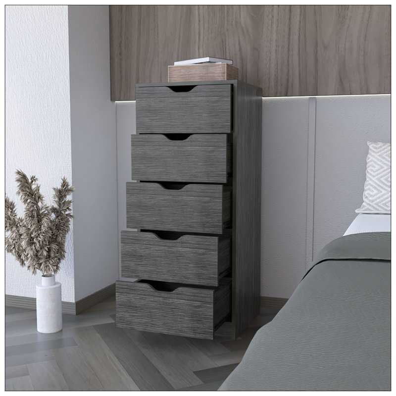 Commode Kamran, chambre à coucher, Gris