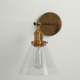 Mekhail 1 - Light Glass Shade Dimmable Classic Armed Wall Sconce