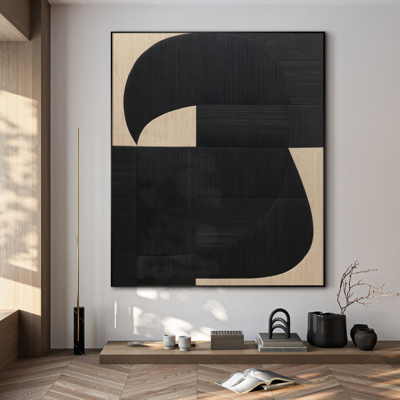 Très grand art mural imprimé sur toile - Œuvre d'art moderne abstraite, décor pour le salon ou la chambre à coucher - «Assemblage requis du cadre (cadre non fini)»