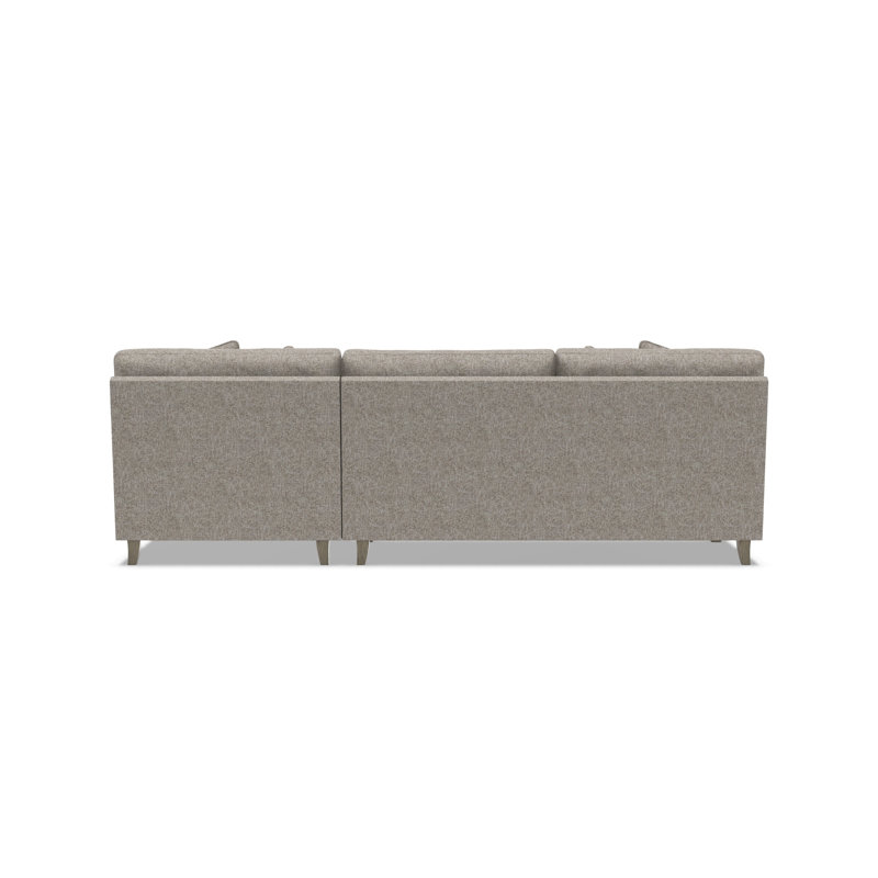 Mila 2-Piece Fabric Sectional, Beige Polyester, Right Hand Facing, 33.5" H x 101" W x 61" D