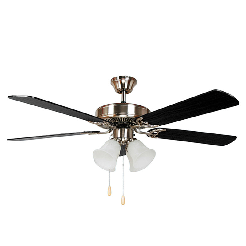 Eastgate 52'' Ceiling Fan with Light Kit, Brushed Nickel/Black