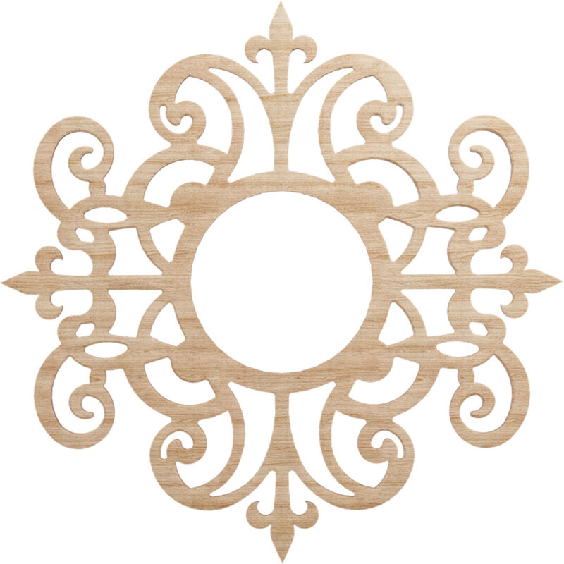 Médaillon de plafond en bois de bouleau Dijon 26 pi x P 8 1/2 po x T 1/4 po, Aulne, H 24 po x l 24 po x P 0,25 po