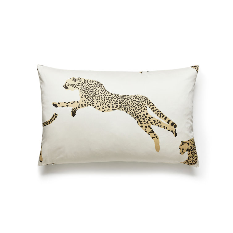 Leaping Cheetah Sahara Appliqued Throw Pillow