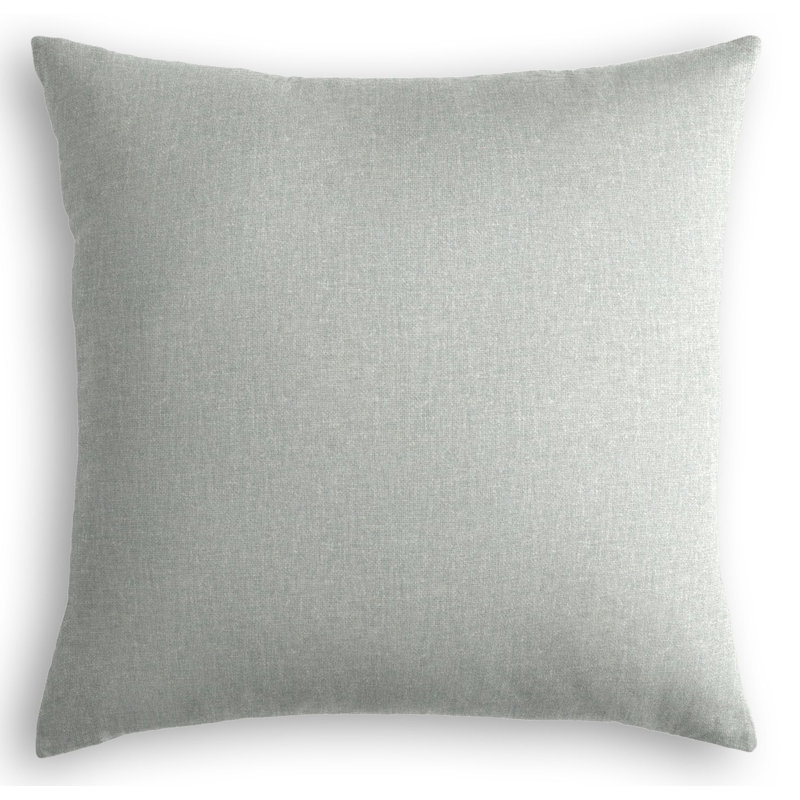 Dapper Linen Reversible Throw Pillow, 16" x 16", Pelican Gray