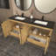 Ensemble de meuble-lavabo autoportant 70,8 po Monterey + double lavabo en acrylique noir renforcé-808327879