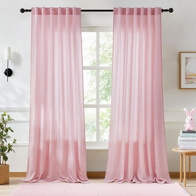 NICETOWN Non-See-Through Off Sheer Curtains 2 Panels, Privacy Rod Pocket & Back Tab Window Treatments Light Filtering for Living Room/Bedroom