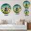 Horloge murale fantaisie - Châteaux bleus fantastiques avec toits rouges-781978324