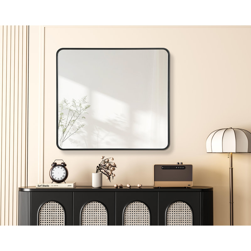 Erath Contour Metal Mirror, 40" x 36", Black