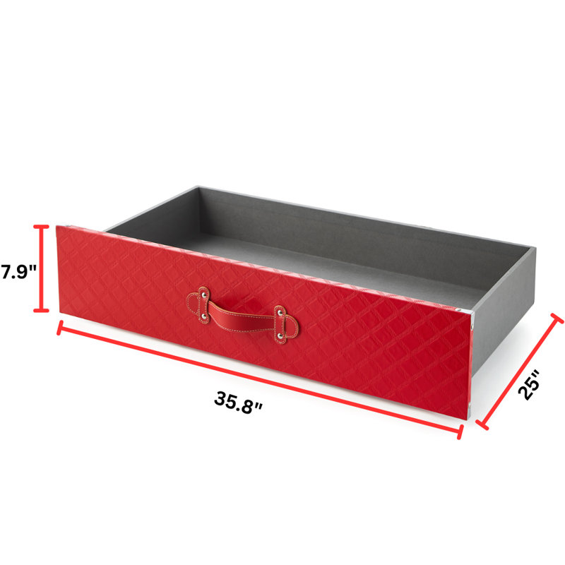 DormCo Texture Underbed Storage Bin with Wheels - Burgundy