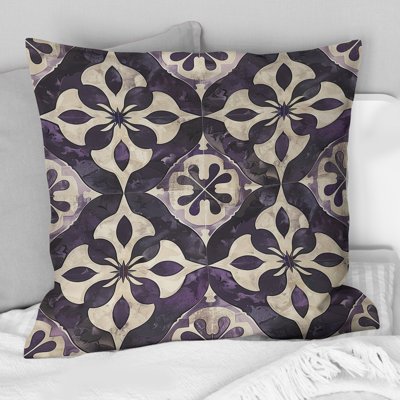 Floral Floral Glam Tiles II - Floral Throw Pillow