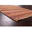 Tapis rouge / orange en laine noué à la main de conception unique 2 pi 6 po x 3 pi 10 po New Age
