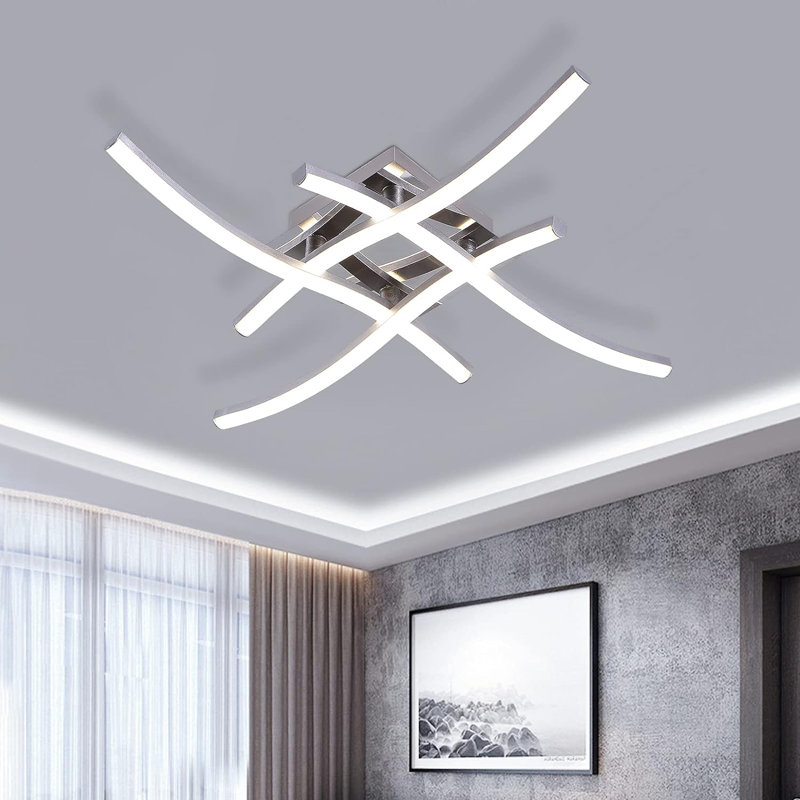 Plafonnier semi-encastré 4 lumières DEL Deveah