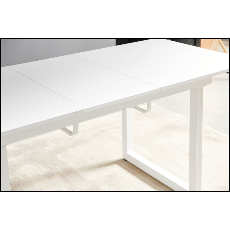 Square Extendable Dining Table with metal leg,Modern Space Saving Kitchen Table Solid base frame, comfortable, durable, beautiful