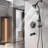 Matte Black Shower With Drill- Stainless Steel Slide Bar, Dual Heads, 1.8 Gpm Flow, Spray Holes Bar System, 7-setting Black, Gpm, Moisturizing Fog Setting
