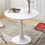 Table basse blanche de style Mid-Century et table de fabrication élégante en acier avec base solide