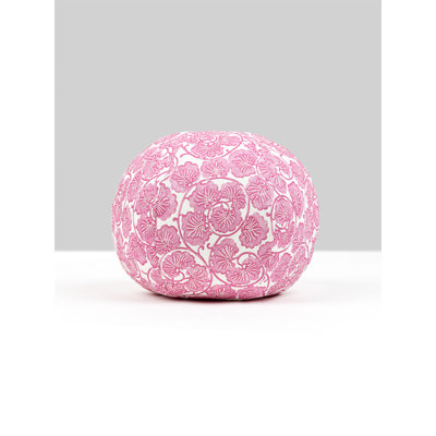 Floral Cotton Blend Reversible Throw Pillow