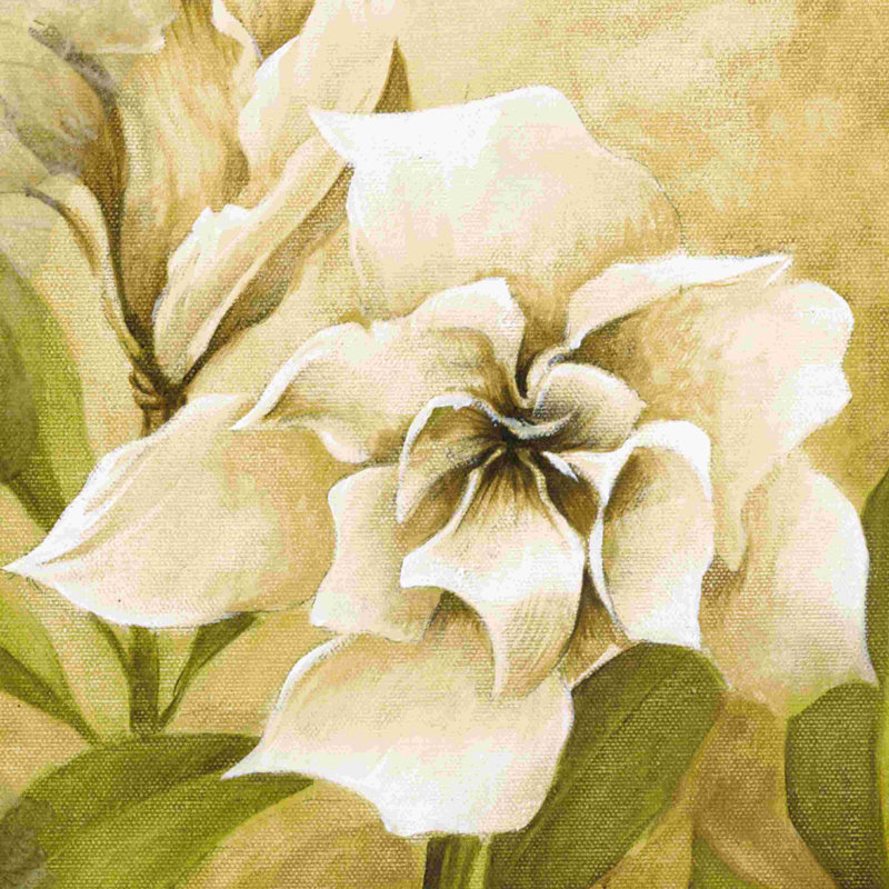 Fleur blanche 4 - peinture sur toile tendue, H 12 po x l 12 po