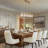 Modern Contemporary Linear 6-Light Glass Kitchen Island Pendant Modern Gold Chandelier