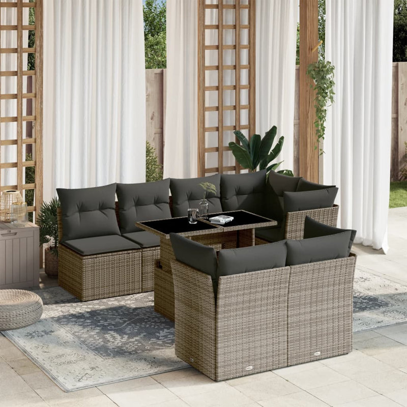 Ensemble de canapé de jardin Vidaxl gris