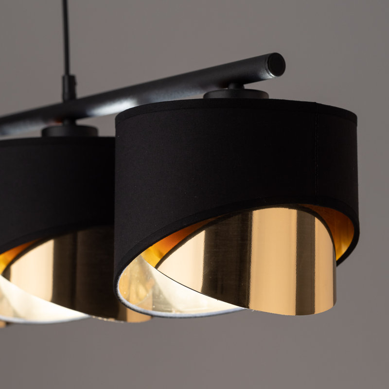 Aniqua 4 - Light Kitchen Island Pendant, Black/Gold