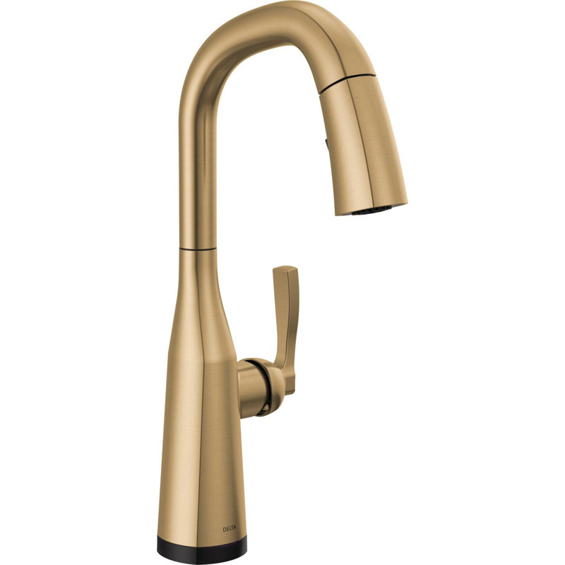 Robinet de bar escamotable tactile Stryke avec technologie Touch2O et avec accessoires, Champagne champagne