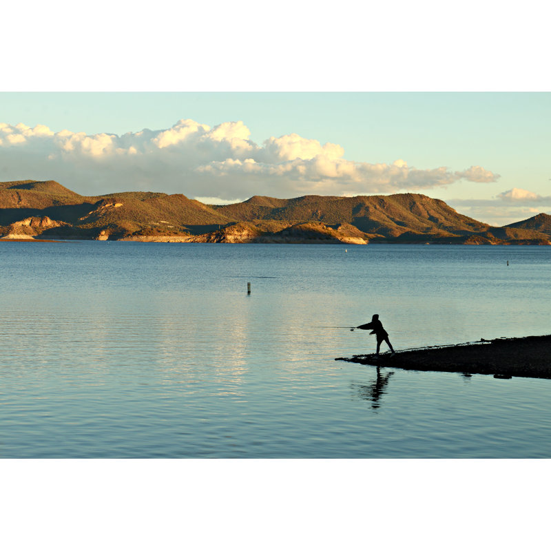 Bramblett Fishing At Lake Pleasant by Rasilja - Wrapped Canvas Print, 30cm H x 46cm W x 3.8cm D