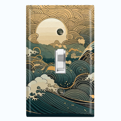 Blue Sea Waves Sunset Clouds Nature Themed 1 - Gang Wall Plate