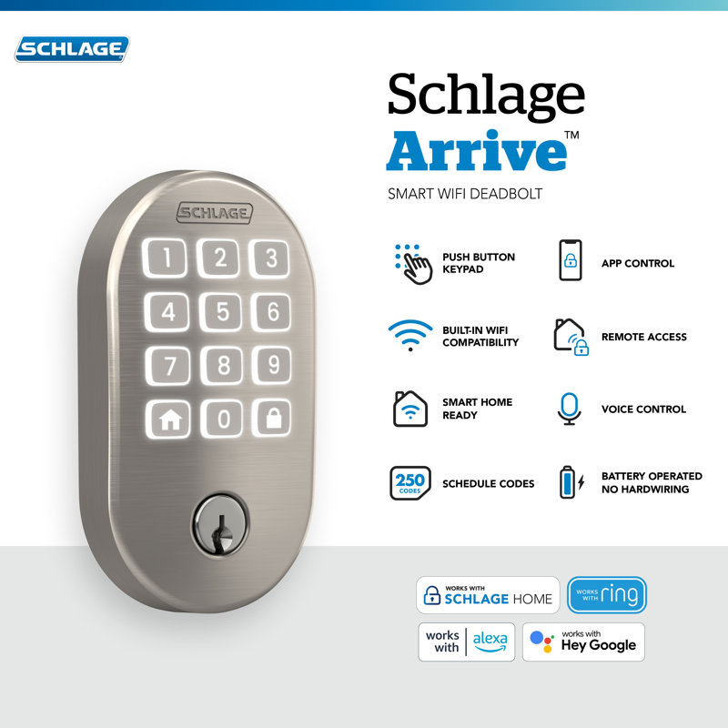 Arrive Smart Wifi Deadbolt With Remsen Trim, Satin Nickel