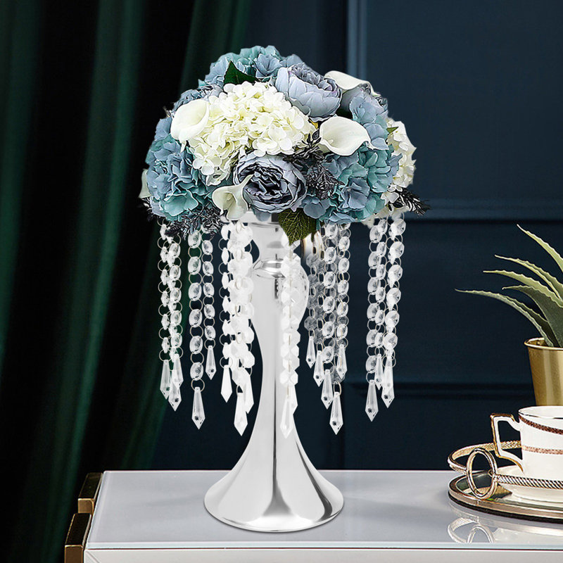 Centres de table de mariage à support floral Tec Pura, Argent, H 10,2 po x l 7,9 po x P 7,9 po