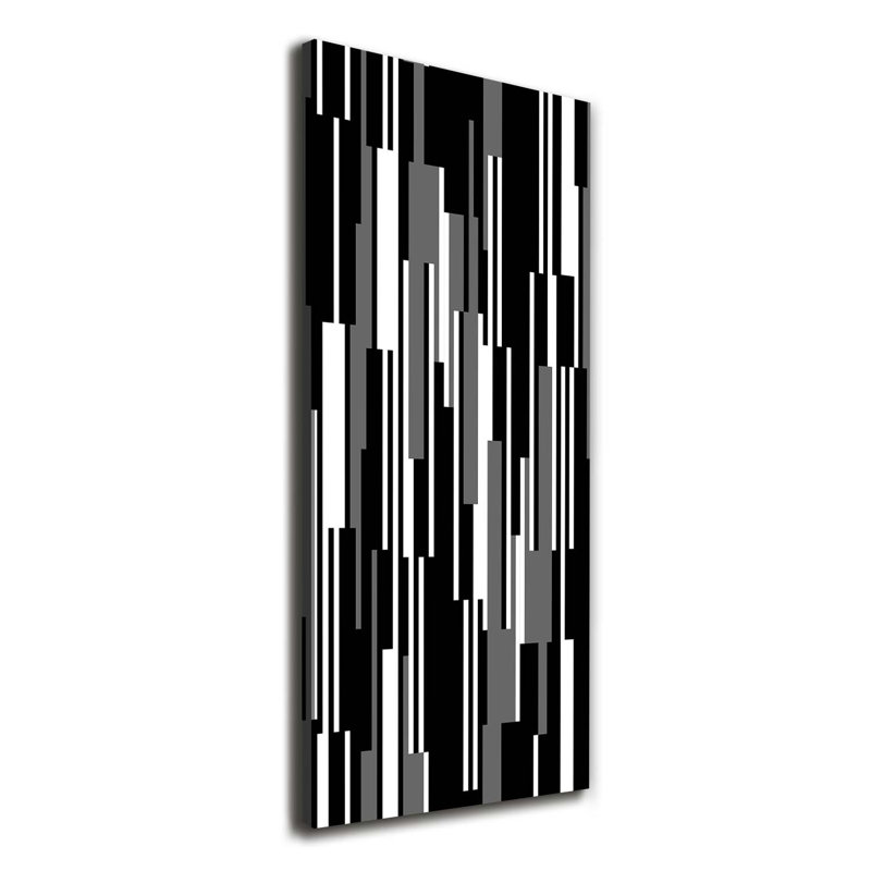 Black And White Lines - Wrapped Canvas Print