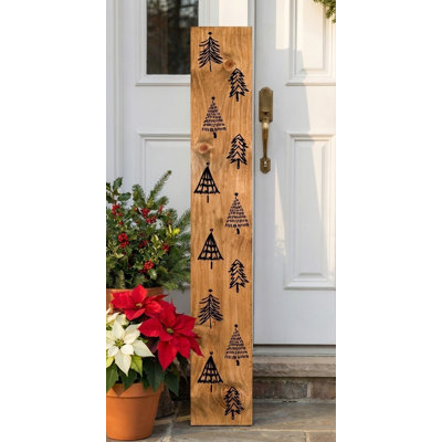 Christmas Tree Farm Black Porch Leaner 59" x 7.25"