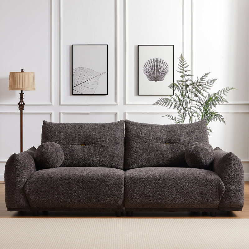 Laine d'agneau polyvalente pour les salons, les chambres à coucher et les bureaux - Gris confortable 2 avec 2 coussins