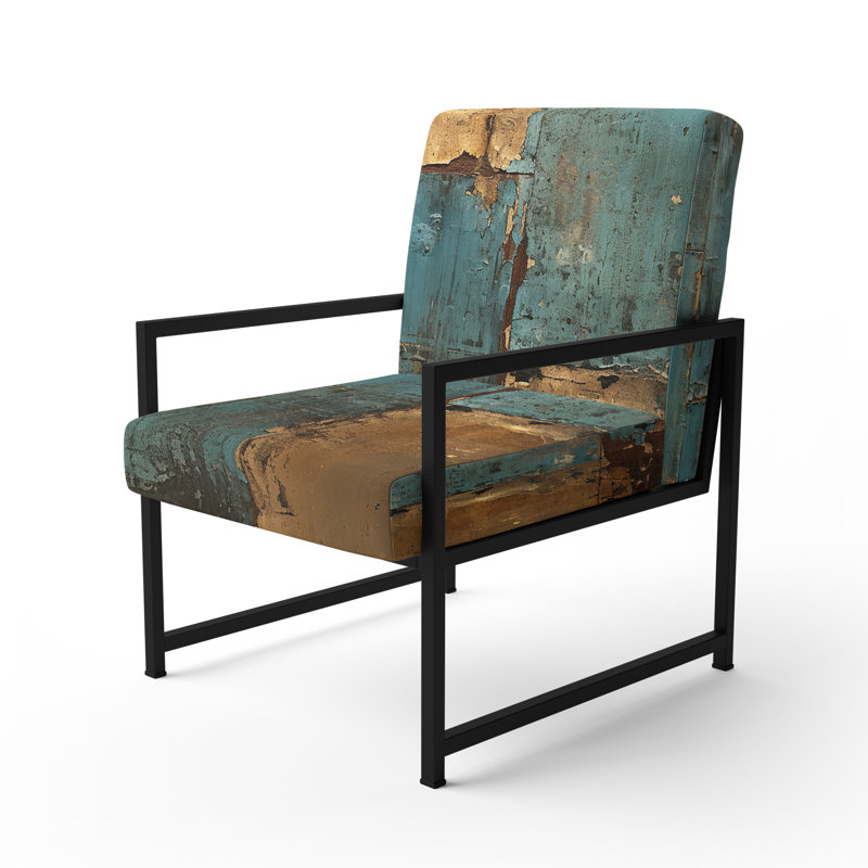 Fauteuil Kintsugi Retro Glam Vintage Gold On Turquoise, Noir, noir, noir, noir