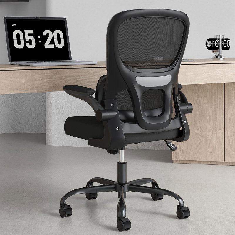 Ergonomic Mesh Office Chair With Lumbar Support - Flip-up Armrests, Rolling Wheels For Home/study/office (350lbs Capacity)