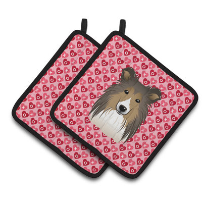 Cuisinier poignée hearts sheltie de caroline trésors