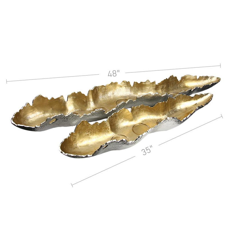 Aluminum Decorative Bowl 1, 5.5" H x 48" W x 9.25" D