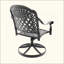 Chaise de patio pivotante en fonte d'aluminium 2 pièces avec structure et coussins rouges-621606964