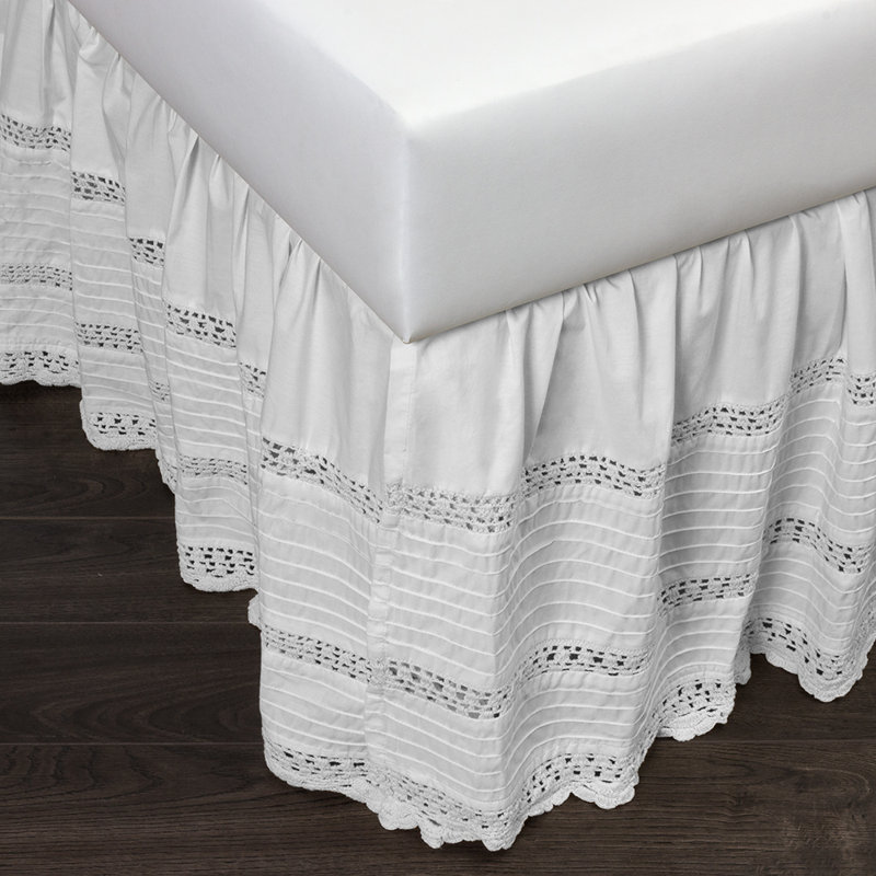 Ruffled Bed Skirt, King, White