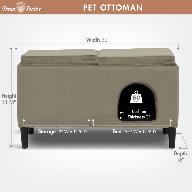 Diamantoula Polyester Pet Bed, Beige