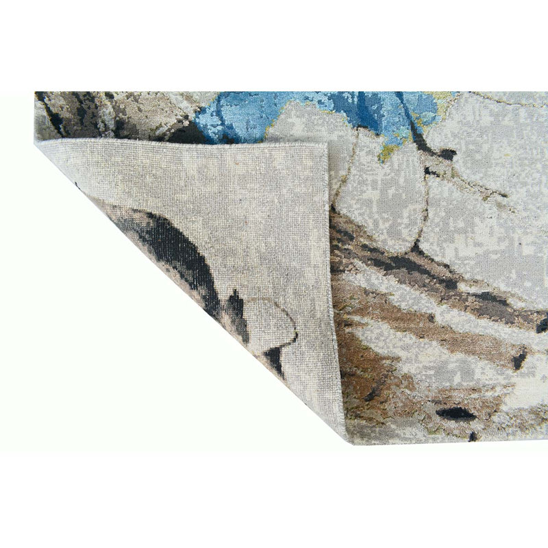 Hand Woven Silk and Wool Area Rug, Rectangle 8' x 10'