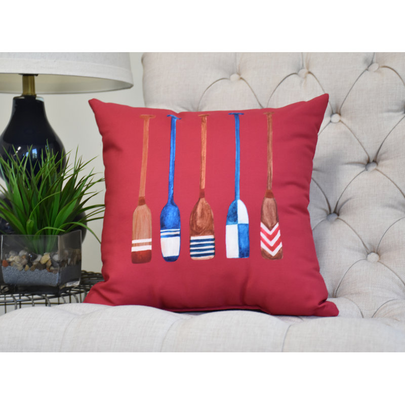 Housse et insert de coussin carré Nantucket, 16 po x 1 po, Rouge