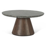 Eralia Caldera Coffee Table With Lava Marble And Dark Oak Base