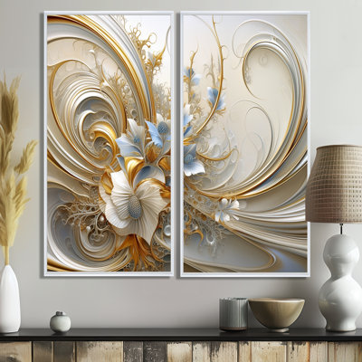 Spirale florale tourbillonnante Tender Light Blue I - impressions d'art moderne sur toile