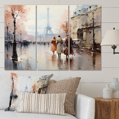 French French In 1920S I, impression sur toile 3 pièces