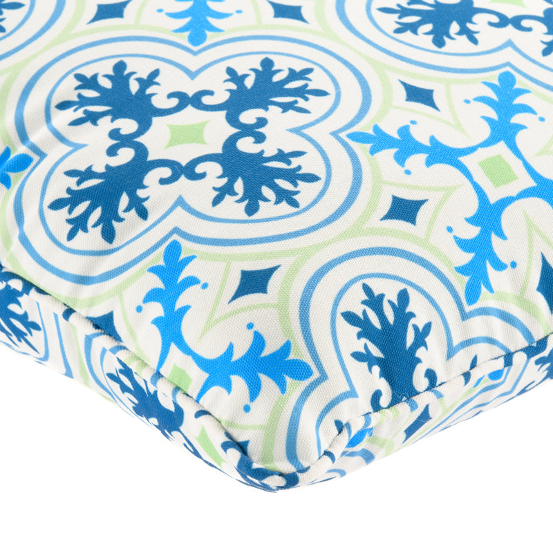 Coussin décoratif réversible 20 x 20 po Lillian, Bleu marine / tuile verte