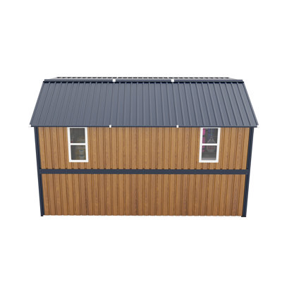 Remise de rangement extérieure en acier 10 pi x 12 pi avec portes verrouillables jaunes